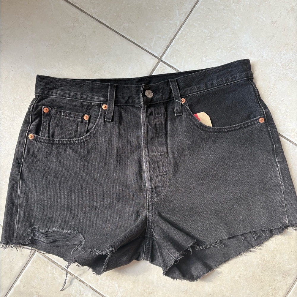 Levi's 501 High Rise Shorts - Dark Gray